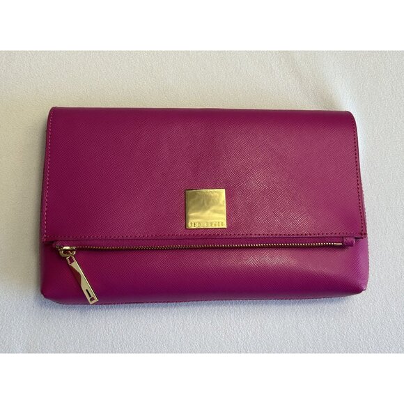 Ted Baker Britany Crosshatch Leather Crossbody Clutch Bag in Mid Pink - Picture 5 of 7